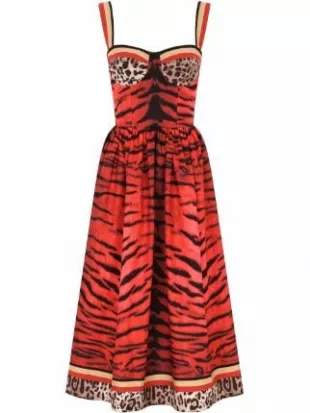 Tiger Print Sleeveless Dress