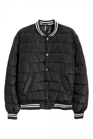 H&M - Black Padded Baseball Jacket