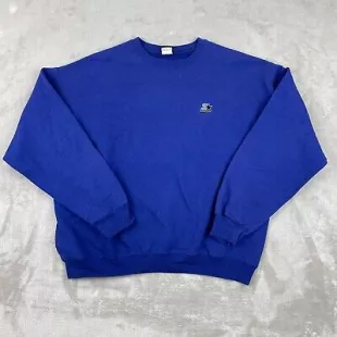 Sweatshirt Men XL Blue Crew Neck Long Sleeve Logo Vintage Y2K Sports