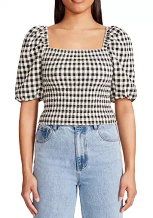 Keys To The Gingham Top In Black