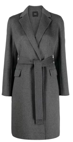 Theory - Double Face Wool Cashmere Belted Coat