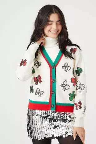 Lady Sue Bow Sequin Cardigan