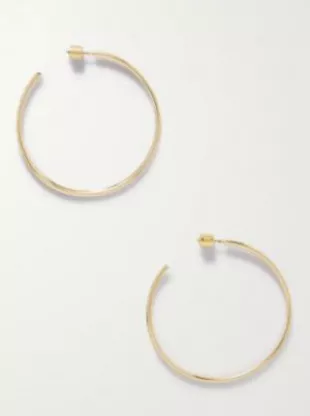 Gold Thread Hoops Earrings