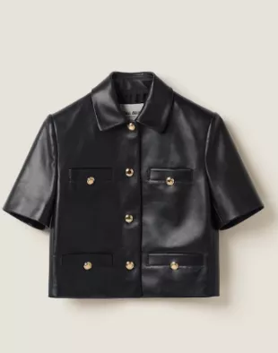 Short Sleeved Nappa Leather Jacket