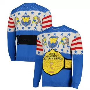 Blue World Heavyweight Champion Ugly Holiday Sweater