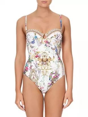 By The Meadow Laced Back Underwire One Piece Swimsuit