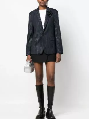 Pinstripe Metallic Blazer