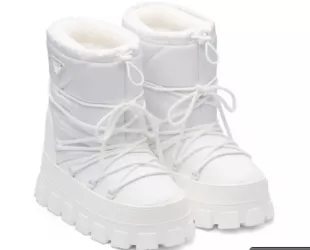 Prada - White Nylon Padded Snow Boots