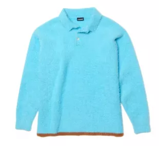 Le Polo Neve Fluffy Longsleeve Polo Light Blue