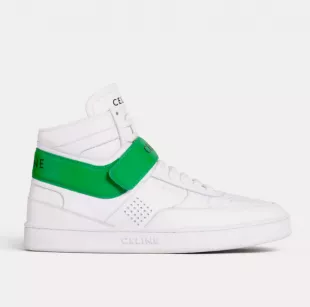 Women's CT-03 Calfskin Optic White / Green High Top Sneakers