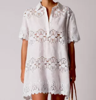 Elle Cloisters Linen Embroidery Cover Up