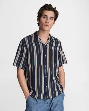 Rag & Bone - Avery Stripe Short Sleeve Button-Up Shirt