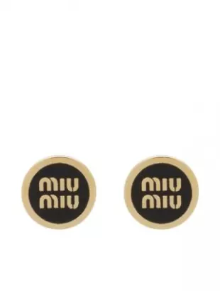 Miu Miu - Logo Embossed Stud Earrings