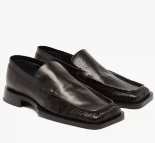 Ruched Leather Loafers