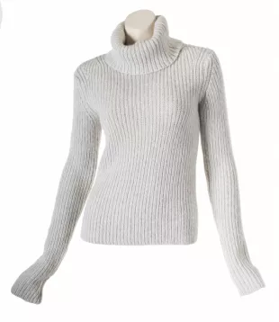 Oatmeal wool turtleneck sweater
