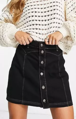 Topshop - Western Button Through Denim Skirt