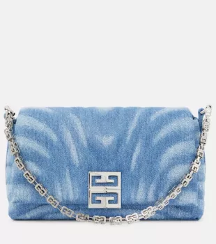 4G Soft Small Denim Shoulder Bag in Blue -