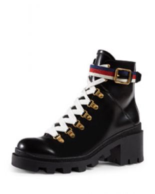 gucci trip leather combat boot