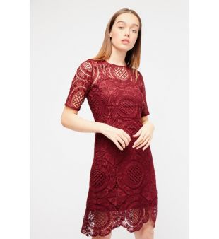 robe fourreau mi longue rocaille