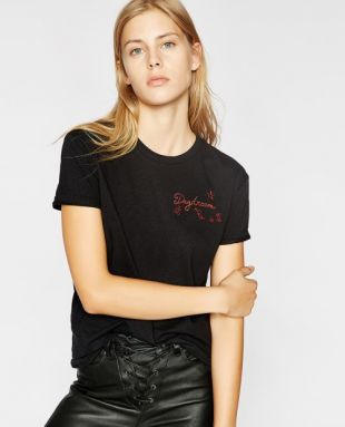 T shirt noir broderie Daydream