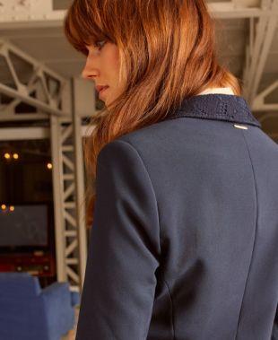 Veste à col dentelle automne hiver pour Femme