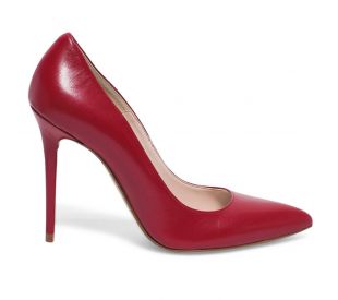 Escarpin stiletto cuir rouge