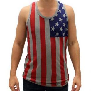 TheFlagShirt.com - Men's Grey Heather American Flag Tank Top ...