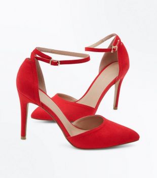 Escarpins Talon Aiguille Bershka - Suédine Noire, Taille 35, Très Bon état, Bride Cheville