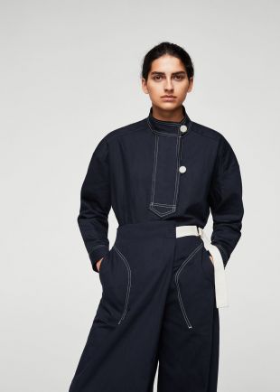 Blouse coutures contrastantes