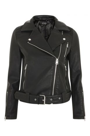 Black PU Biker Jacket