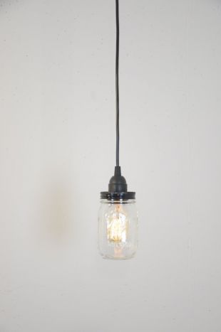 Lampe suspension industrielle Mason Jar noir Vintage rustique couvert