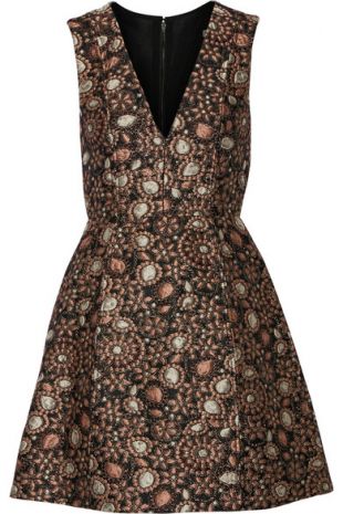 Alice + Olivia Pacey metallic brocade mini dress