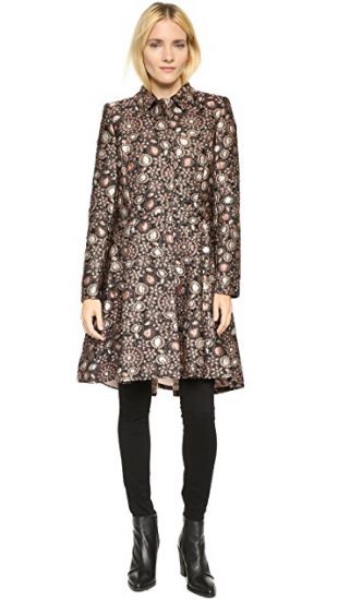 alice + olivia Veronika Pleated Flare Coat