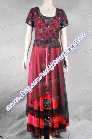 Titanic Rose Cosplay Costume Red Gown Women Outfits Jump Dress ...
