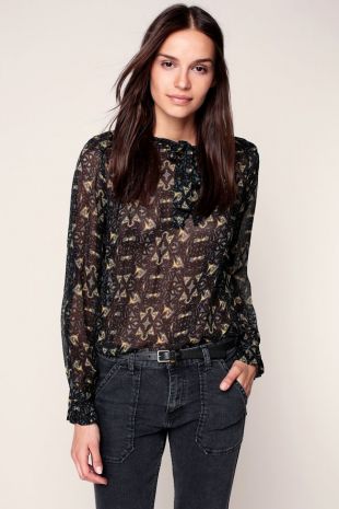 Blouse fine imprimée graphique