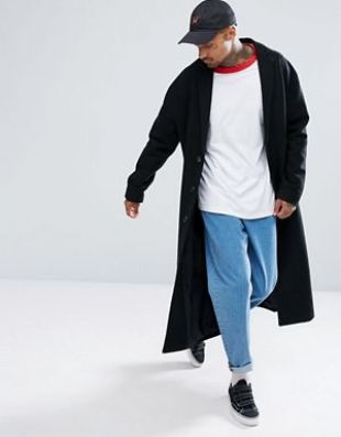 ASOS   Pardessus long doublé en laine mélangée