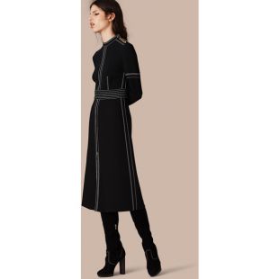 Burberry Regimental Wool Silk Shift Dress