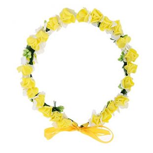 Cfrmall Flower Wreath Headband Floral Crown Garland Halo for Wedding Festivals (Yellow) by Cfrmall