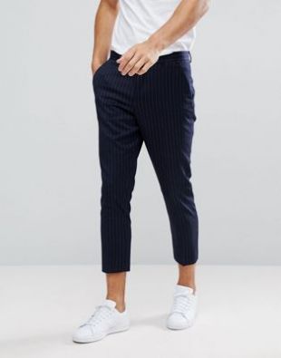Pantalon Talbots Femme 16P Bleu Marine Rayé - Soie/laine Doublé Plissé - Bon état