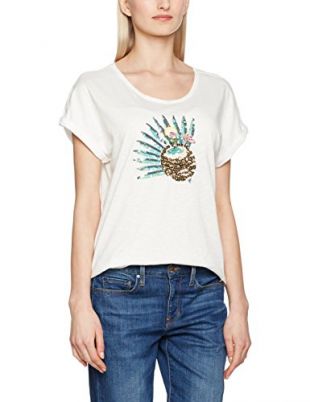 Des Petits Hauts Ivanine T-Shirt, Multicolore (Écru 1E170210), 38 Femme