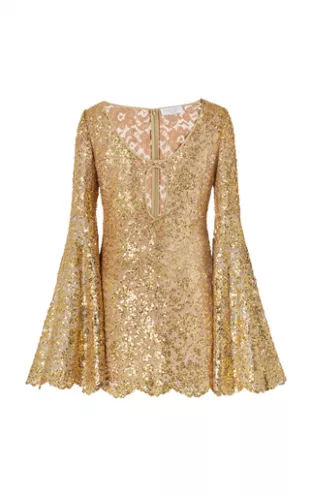 Michael Kors Collection - Sequined Cutout Lace Mini Dress