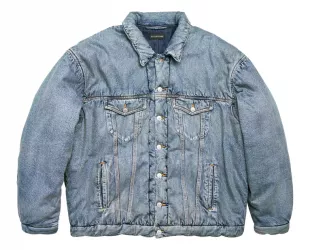 Washed Blue Padded Denim Jacket