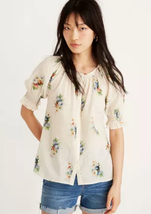 Madewell - Smocked Button-Down Top