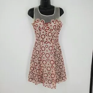 Embroidered Circle A-Line Party Dress