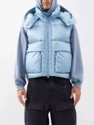 Logo-Jacquard Quilted Down Gilet