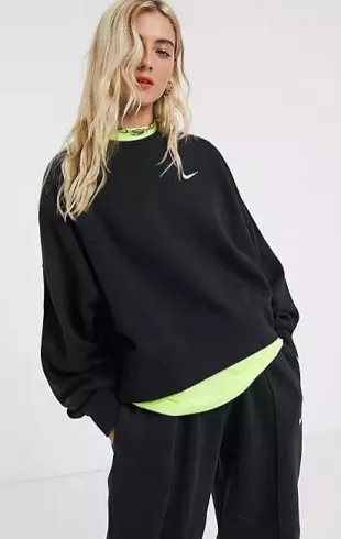 Trend Fleece Oversized Cropped Crew Neck Sweatshirt