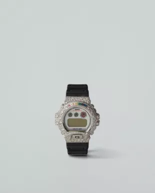 Bape Dw-6900 White Gold and Diamond Watch