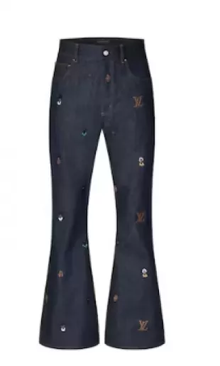 Louis Vuitton - Embroidered Bootcut Denim Pants Henry Taylor Indigo