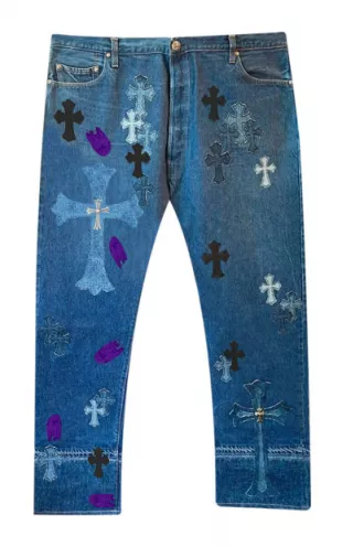 Chrome Hearts - Blue Ghost & Cross Patch Jeans