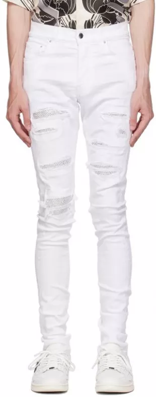 White Crystal Thrasher Jeans